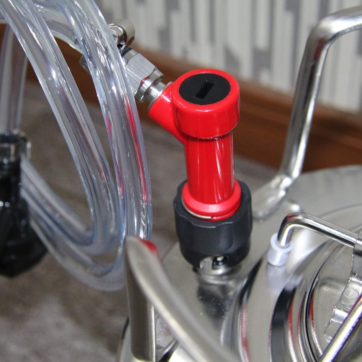 PBT Pin-lock MFL keg quick Disconnect Set with Swivel Nuts (2) 5/16 Gas, 1/4 Liquid and clamp by PERA