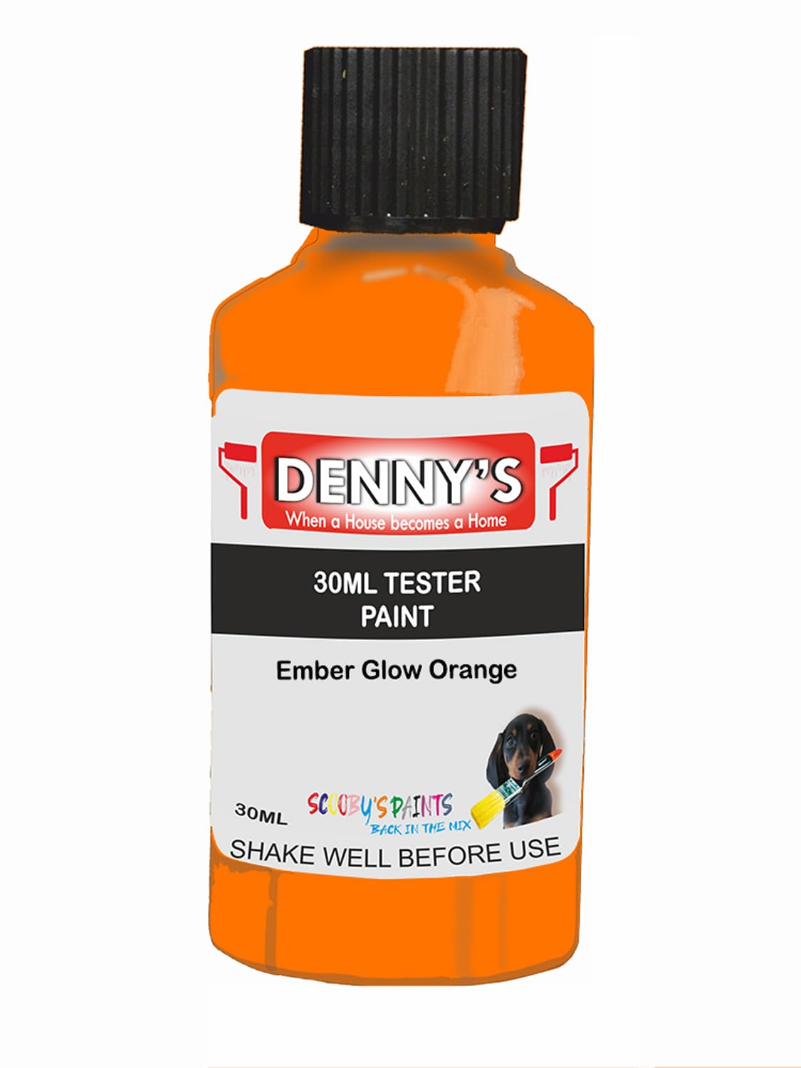 SCOOBYS PAINTS BACK IN THE MIX Chalk Emulsion Matt Paint, Water-Based, No Primer Required, For Walls and Furniture Orange, (Ember Glow Orange, 30ml Colour Tester)