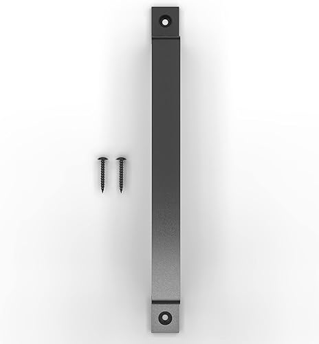Miniatura 6 de Manija de Puerta de Granero Rústico de 12 Pulgadas - Tirador Negro de Acero para Puertas Correderas, Puertas, Garajes, Cobertizos, Vallas, Armarios,