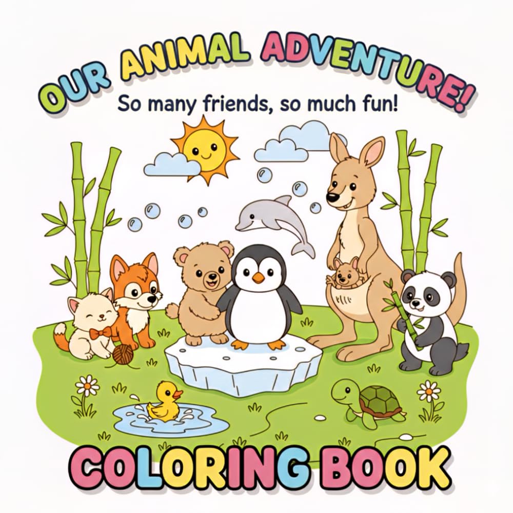 My First Animal Coloring Book for Kids Ages 6–7: Fun & Easy Big Animal Designs for Toddlers and Preschoolers | Cute Safari, Farm & Jungle Animals with Simple Bold Lines
