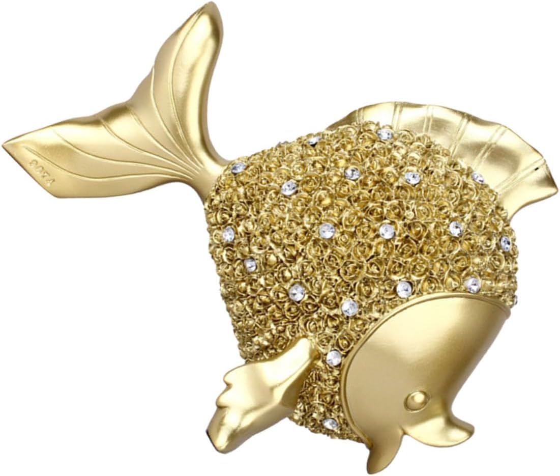 Golden Fish Shape Resin Adornment Decoration for Friends Family Co-Workers Unique Craftsmanship Office Micro Landscapes