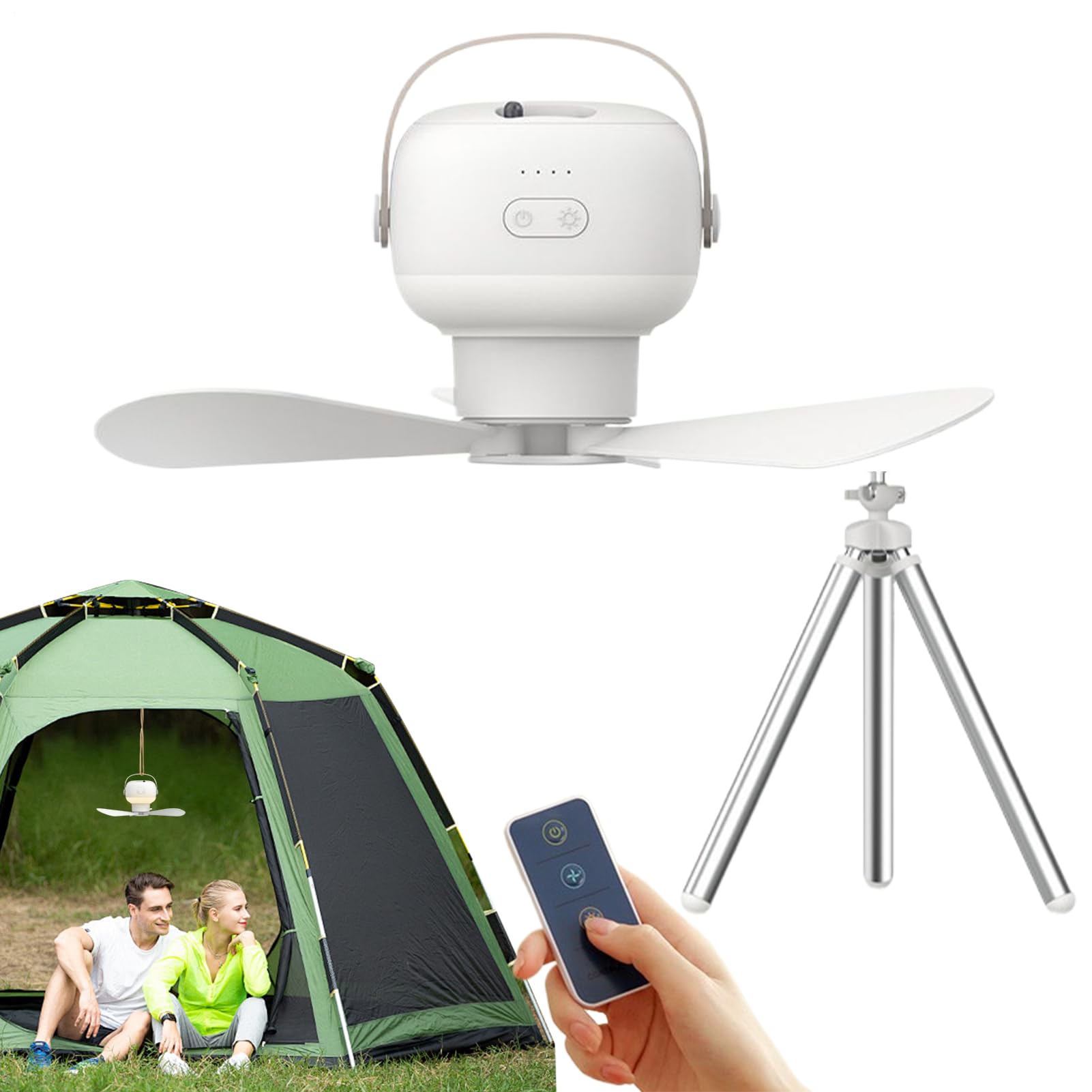 Ventilateur de plafond USB Generico pour camping et tente avec télécommande