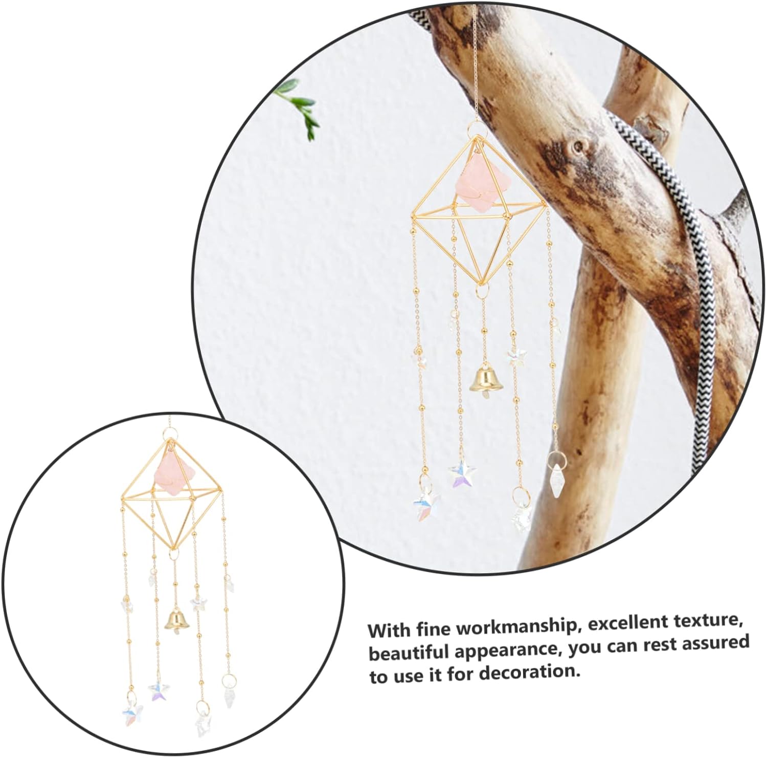 BESPORTBLE 2pcs Wind Chimes for Outside Crystal Sun Catcher Pendant Elegant Design