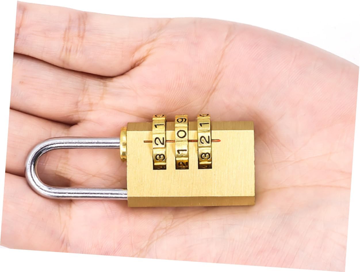 4pcs Zinc Alloy Combination Lock for Travel Luggage and Cabinets Digital Padlock Dial Password System for Suitcase Backpack and Security Brass Color