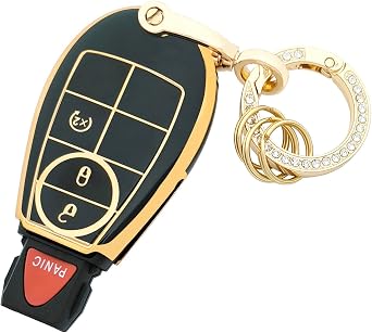 Key Fob Cover for Dodge Ram Truck 1500 2500 3500 GQ4-53T 56046953 2013-2018 with Keychain
