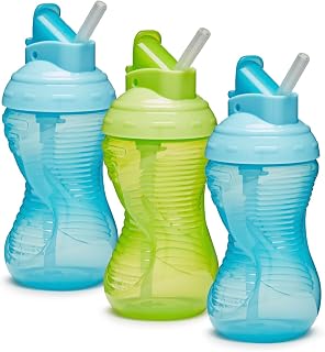 3 Pack Mighty Grip Baby Cups Straw | Leakproof |296ml | Blue/Green