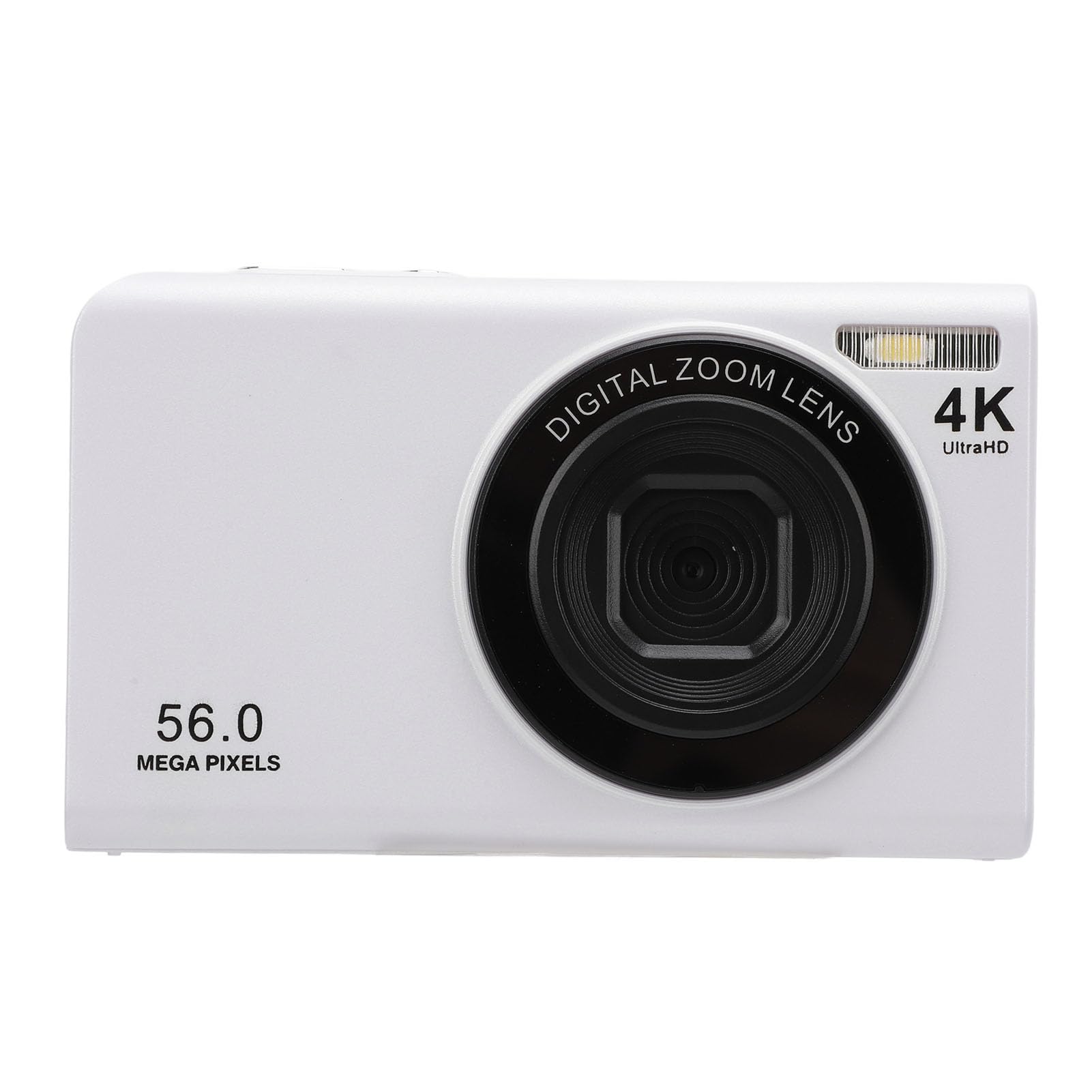 Aparat Cyfrowy, Aparat Dziecięcy 56 MP 4K z Autofokusem i 16-krotnym Zoomem Cyfrowym do Aparatu Cyfrowego (WHITE)