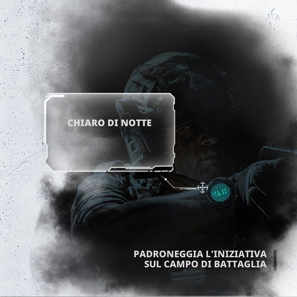 Orologio Sportivo Digitale per North Edge AP46 Tattico da Uomo Impermeabile Leggero con Termometro e Contapassi Retroilluminato per attività All'aperto Escursionismo Fitness