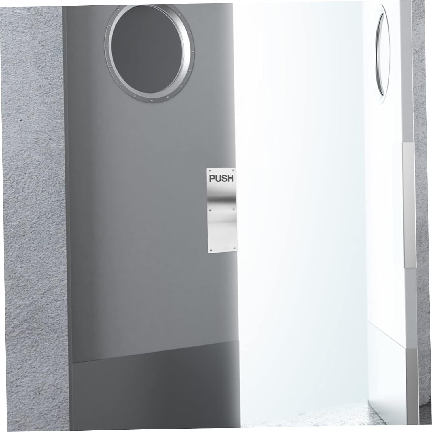SHINEOFI 304 Stainless Steel Commercial Door Push Pull Handle Fire Door Pull Plate for Warehouse and Interior Use