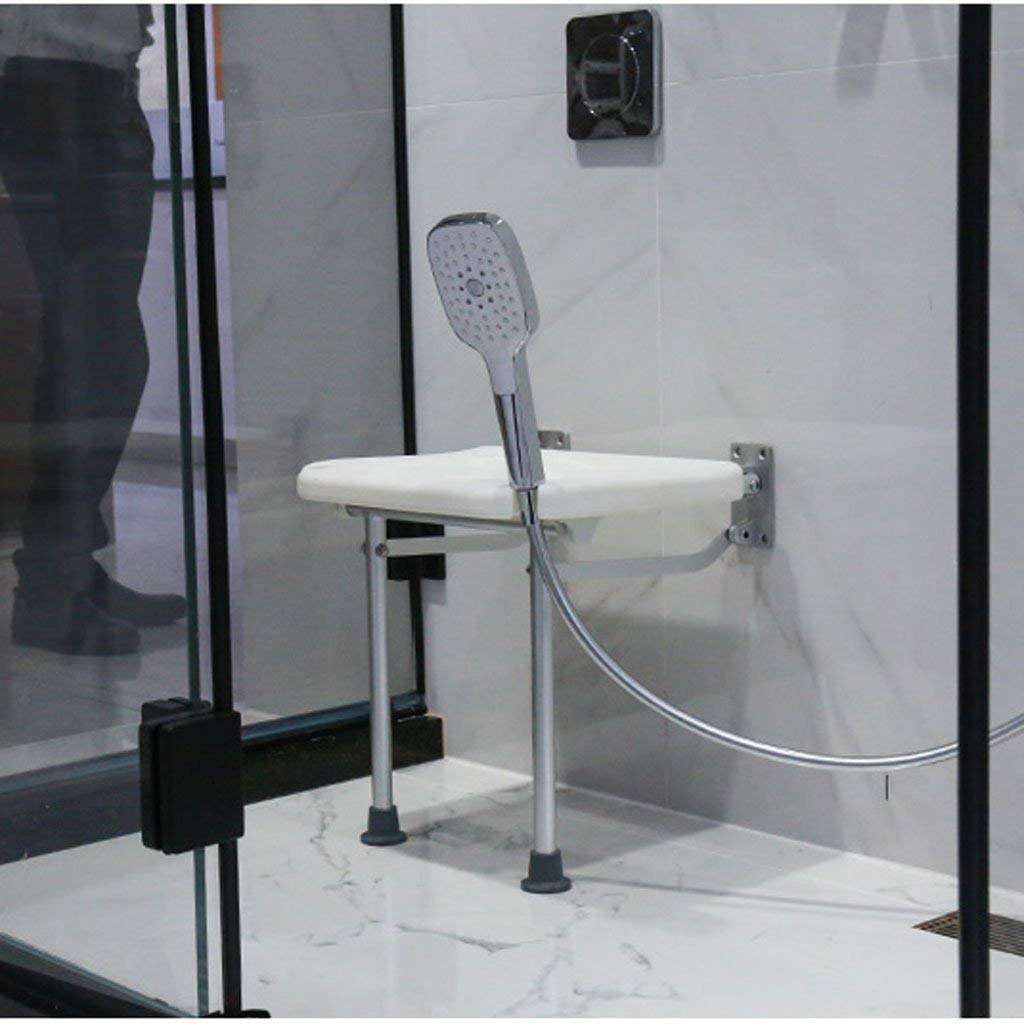 Taburete de Hoja abatible montado en la Pared Asiento de Ducha Plegable Asiento de baño Seguridad en el baño Banco de baño Antideslizante con Patas Taburete de Ducha, Anciano Ancia
