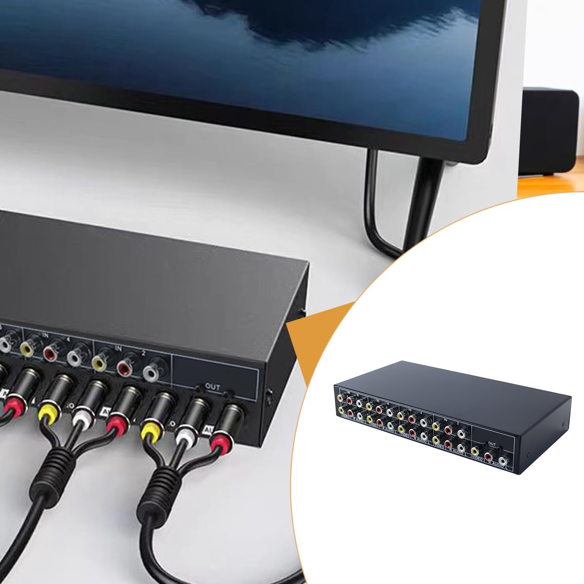 Boîtier De Commutation AV 8 Ports, 8 Entrées 1 Sortie, Répartiteur Composite AV Pour Consoles De Jeux HDTV, LCD, DVD
