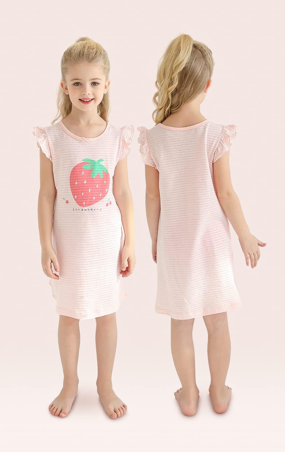 BANGSAUR Girls' Dresses, Cotton Summer Night Sleep Dress, 3-12 Years - Image 7