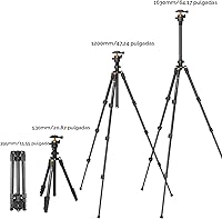 Vista 6 de K&F CONCEPT 64 pulgadas/163 cm Trípode de cámara, Trípode ligero de viaje al aire libre para DSLR con cabeza de bola de 360 grados, capacidad