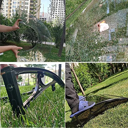 Outdoor Front Door Patio Canopy Aluminum Bracket Door Canopy Cover Transparent Polycarbonate Window Awning For Rain Snow Sunlight Protection (Color : Black, Size : 120X100Cm/47.24X39.37In) #TOP2