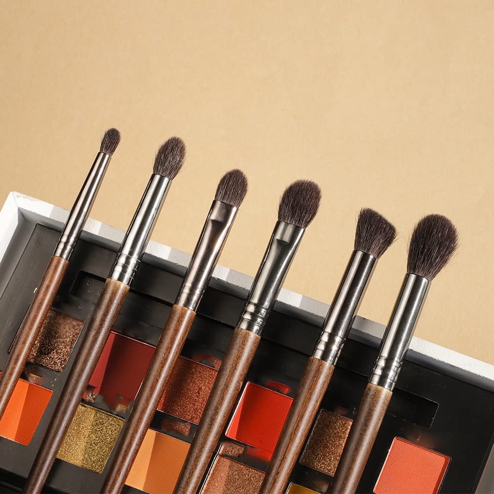 6 Pezzi Trucco ombretto Pennello Capelli Strumento Morbido Trucco Cono Kit Diffusione Pennello Trucco(3-Pack)