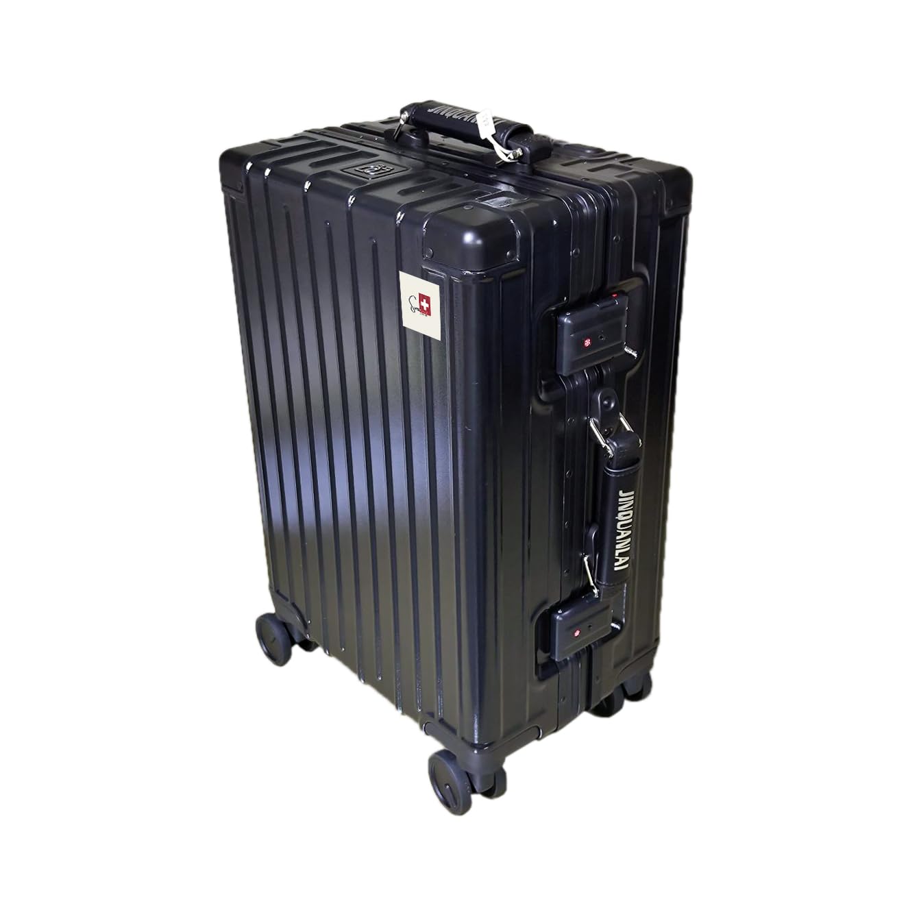 Hardshell Waterproof Luggage, 24 Inches, Double Spinner Wheels, TSA Lock, Aluminium Frame, Lightweight, E039 Black