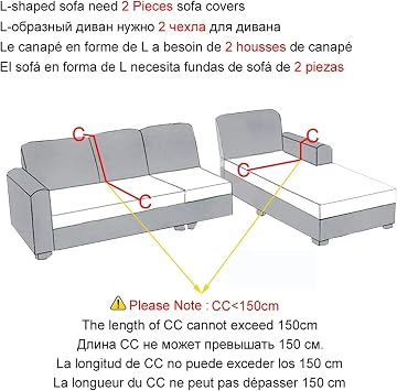 Plush Fabirc Elastic Sofa Cover Soft Stretch Furniture Protector For Living Room Stretch Couch Living Room Chaise Lounge (Color : Grey, Size : L140-185cm)