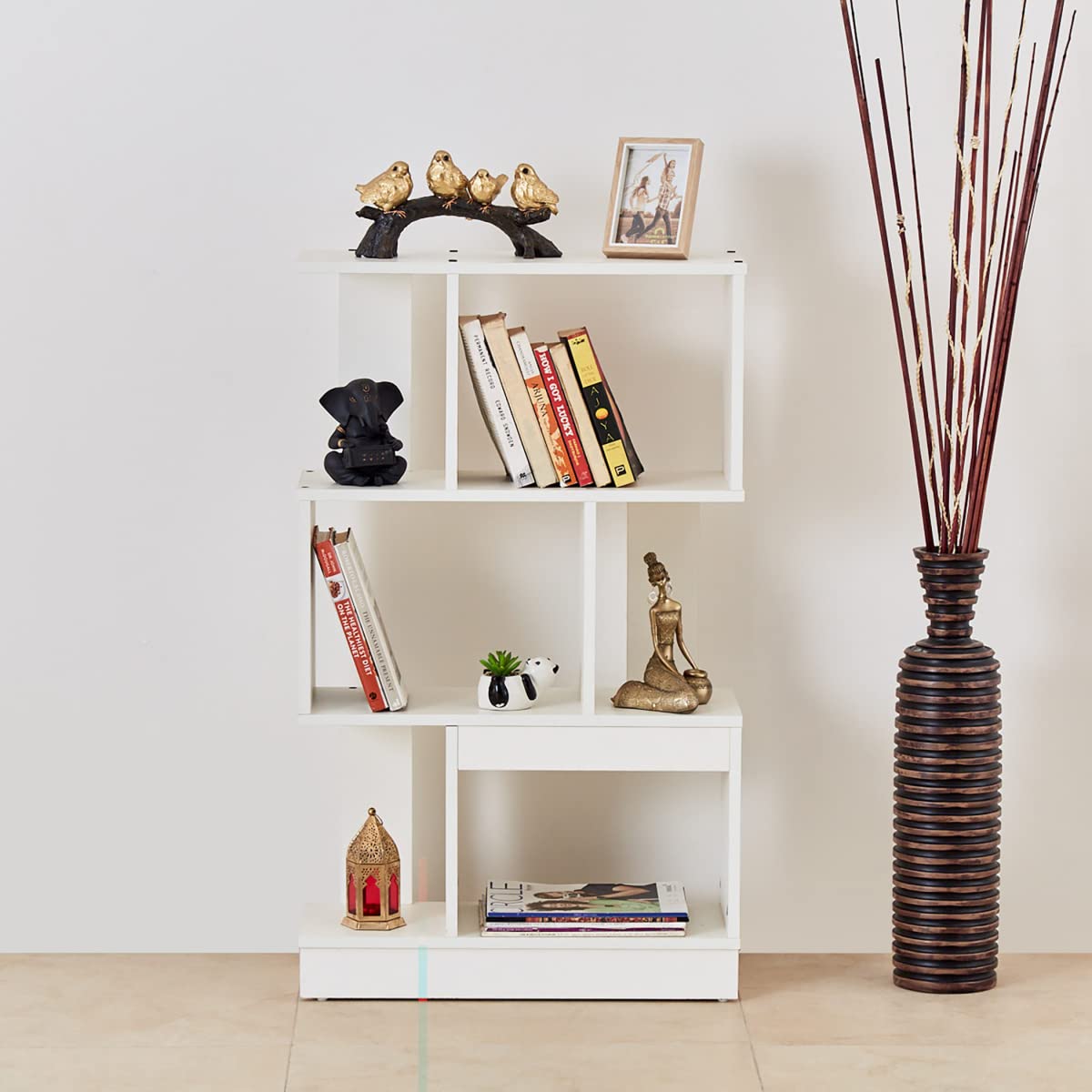 Home Centre Helios Reynan 3-Tier Book Shelf - White