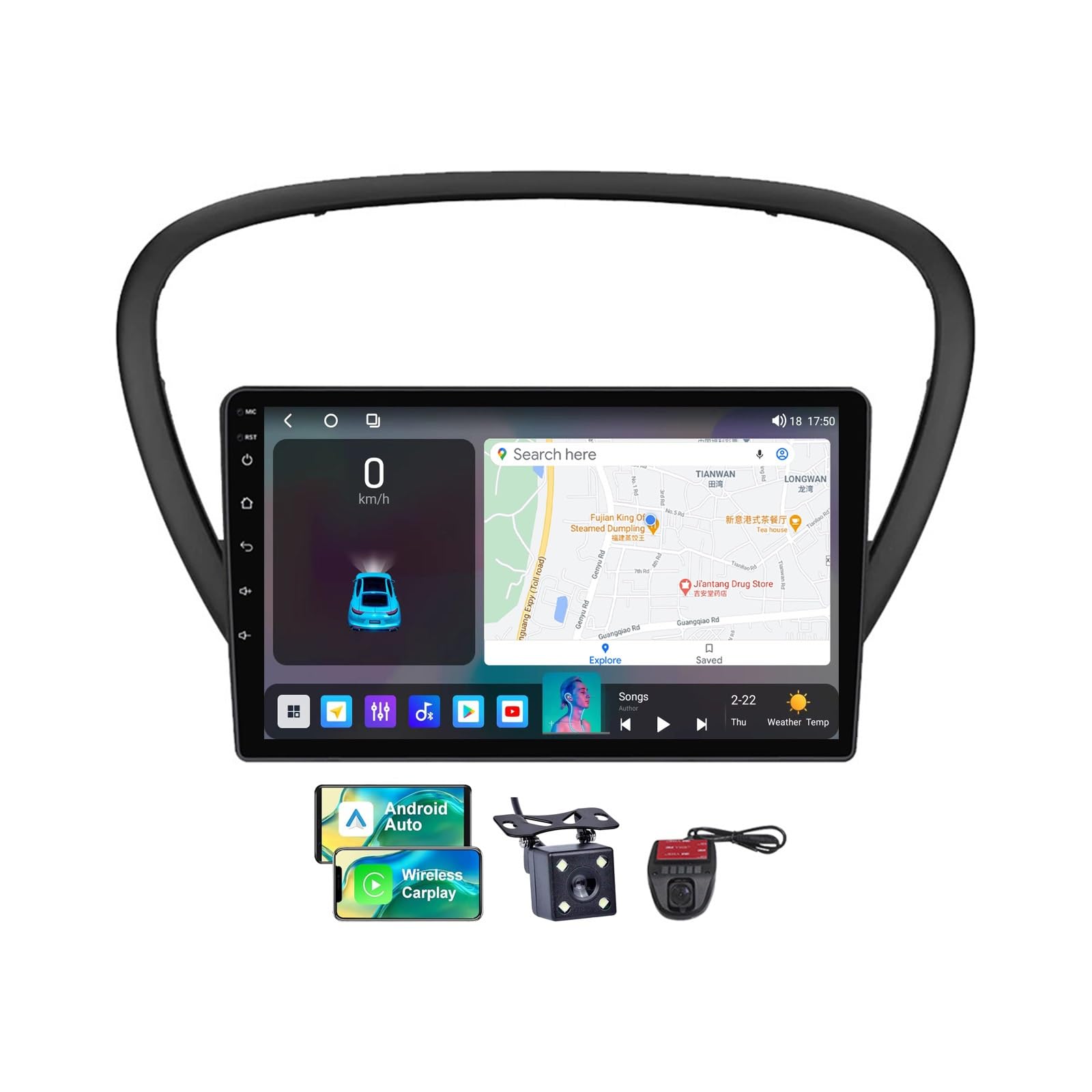Autoradio Peugeot 607 2004-2010 Android 13 avec écran tactile 9 pouces