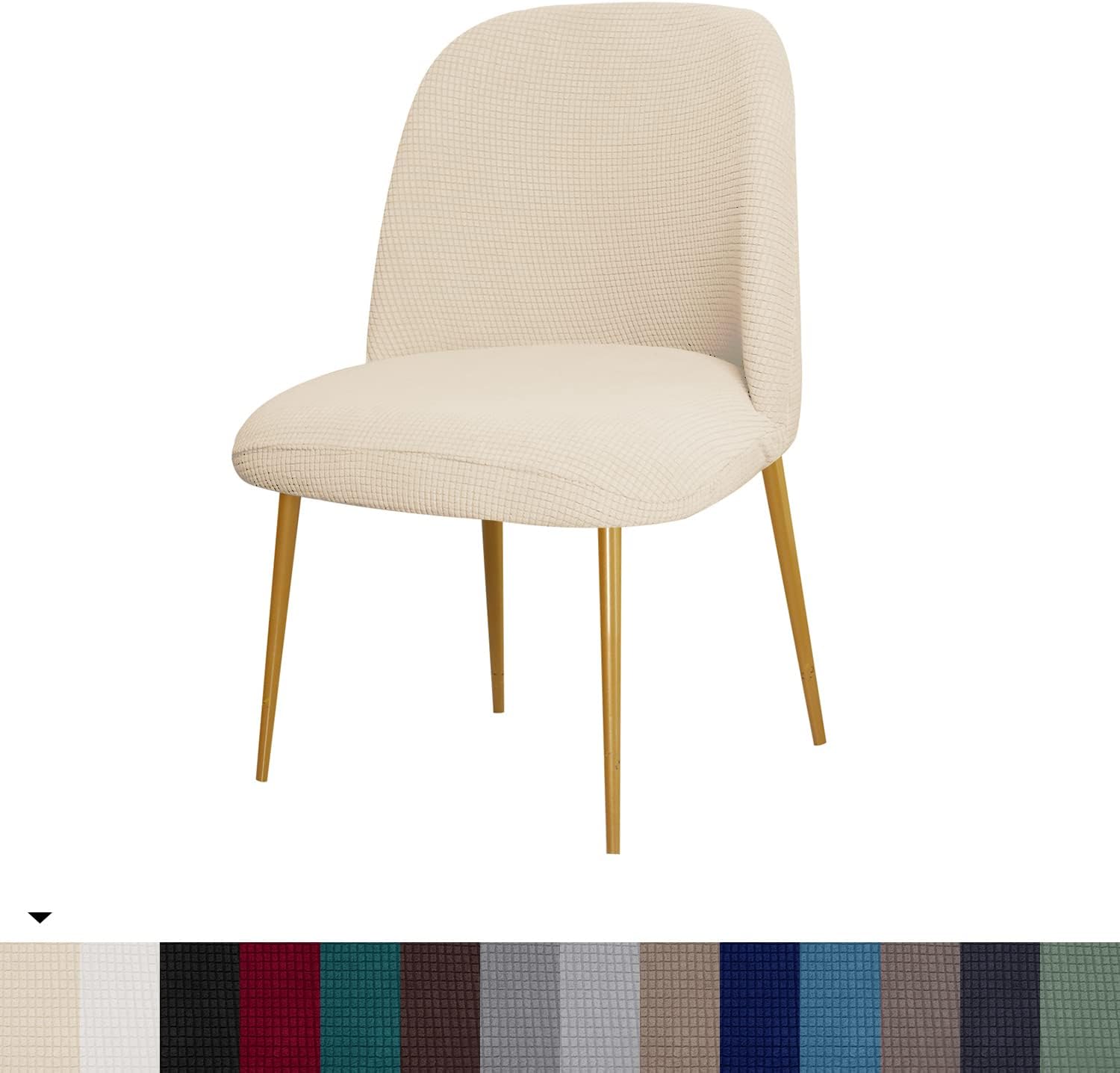 Curved Chair Covers Dining Room Chairs Set of 1/2/4/6, Side Dining Chair Cover Curved Back Mid Century Modern Accent Dining Chair Cover Armless Chair Cover for Kitchen Living Room