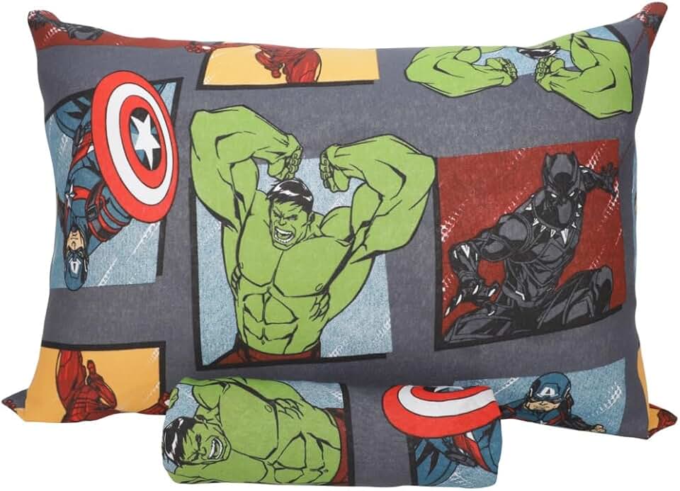 Jogo de Lençol Portallar Disney Marvel Kids+ 100% Algodão Solteiro Avengers Black