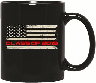 Class 2019 American Flag Senior Vintage Gift Distressed Design Perfect Graduation Gift 11oz 15oz Black Coffee Mug