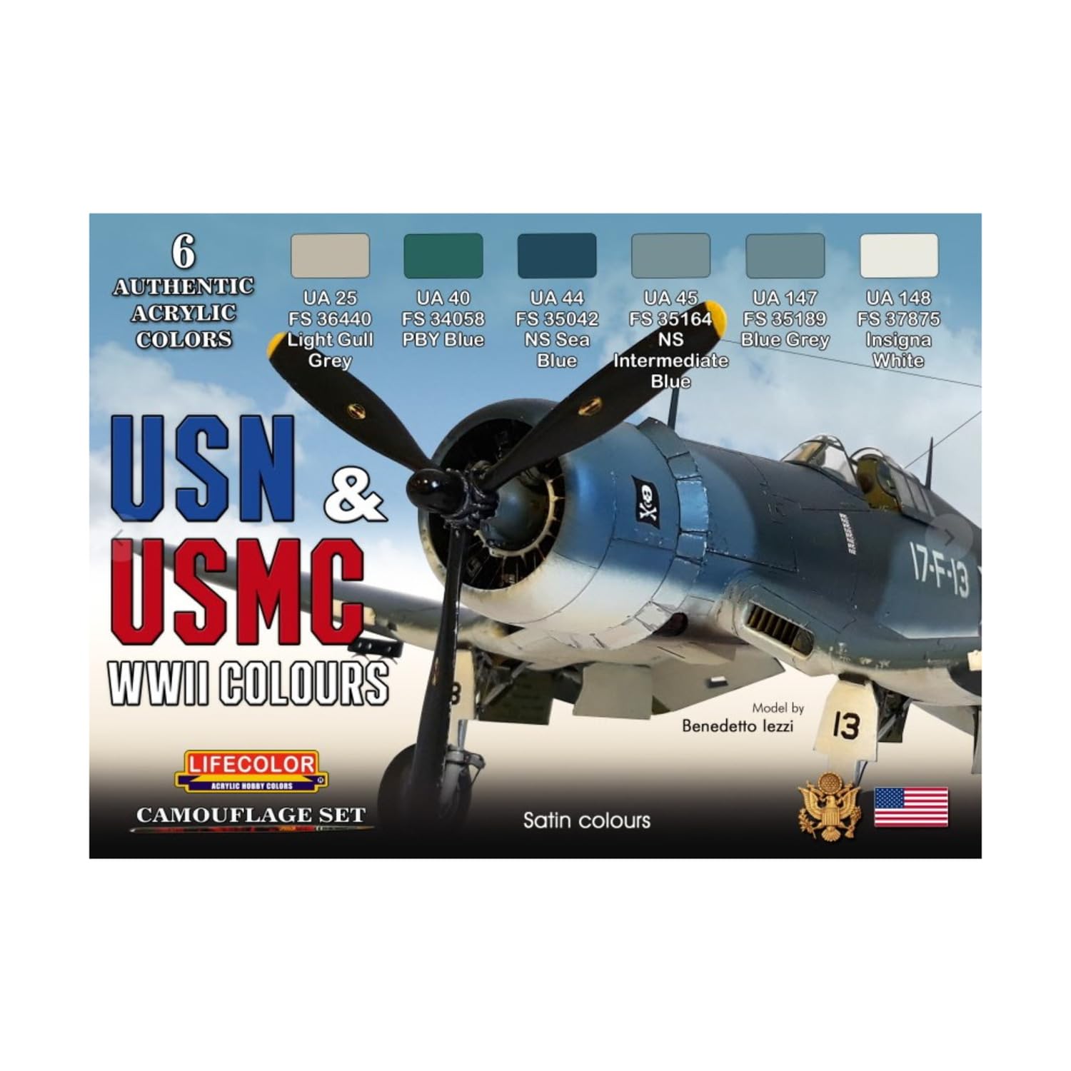 Lifecolor Blue Set Cs46 Usn & Usmc Wwii Colours