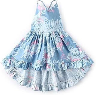 Vintage Floral Girls Dress Summer Casual Cotton Baby Dress