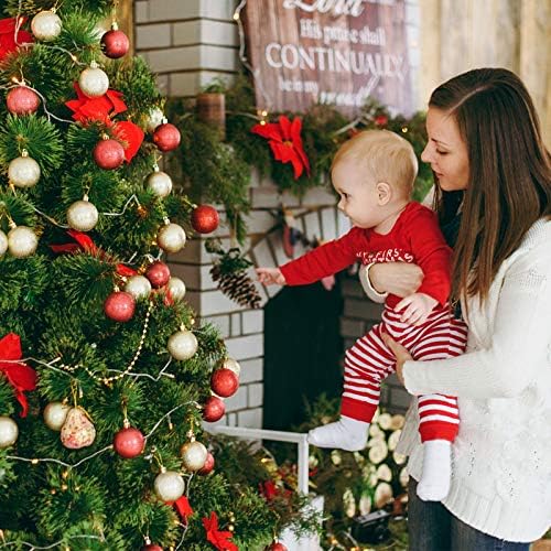 Qhui Christmas Ornaments Balls Gold, 34PCS Christmas Tree Baubles Balls, Shatterproof Hanging Balls for Home Indoor Outdoor Festival Wedding Party Decor