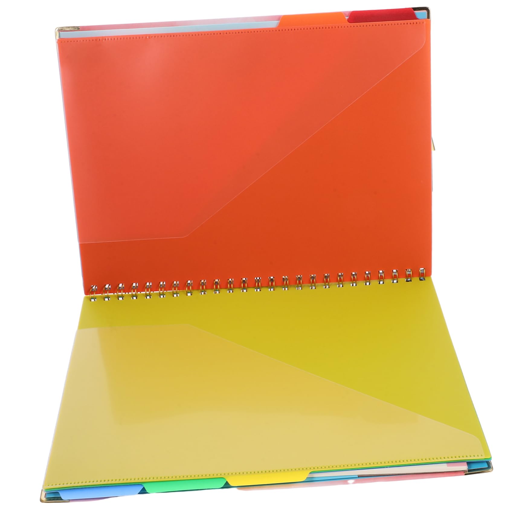 Klemmbrett mit Notizbuch, Spiralförmig, Pvc, Eisen, Büro | Farbige Trennblätter, Innere Schreibblätter, Dokumentenordnung, Leichtes Umblättern, für Büro und Zuhause