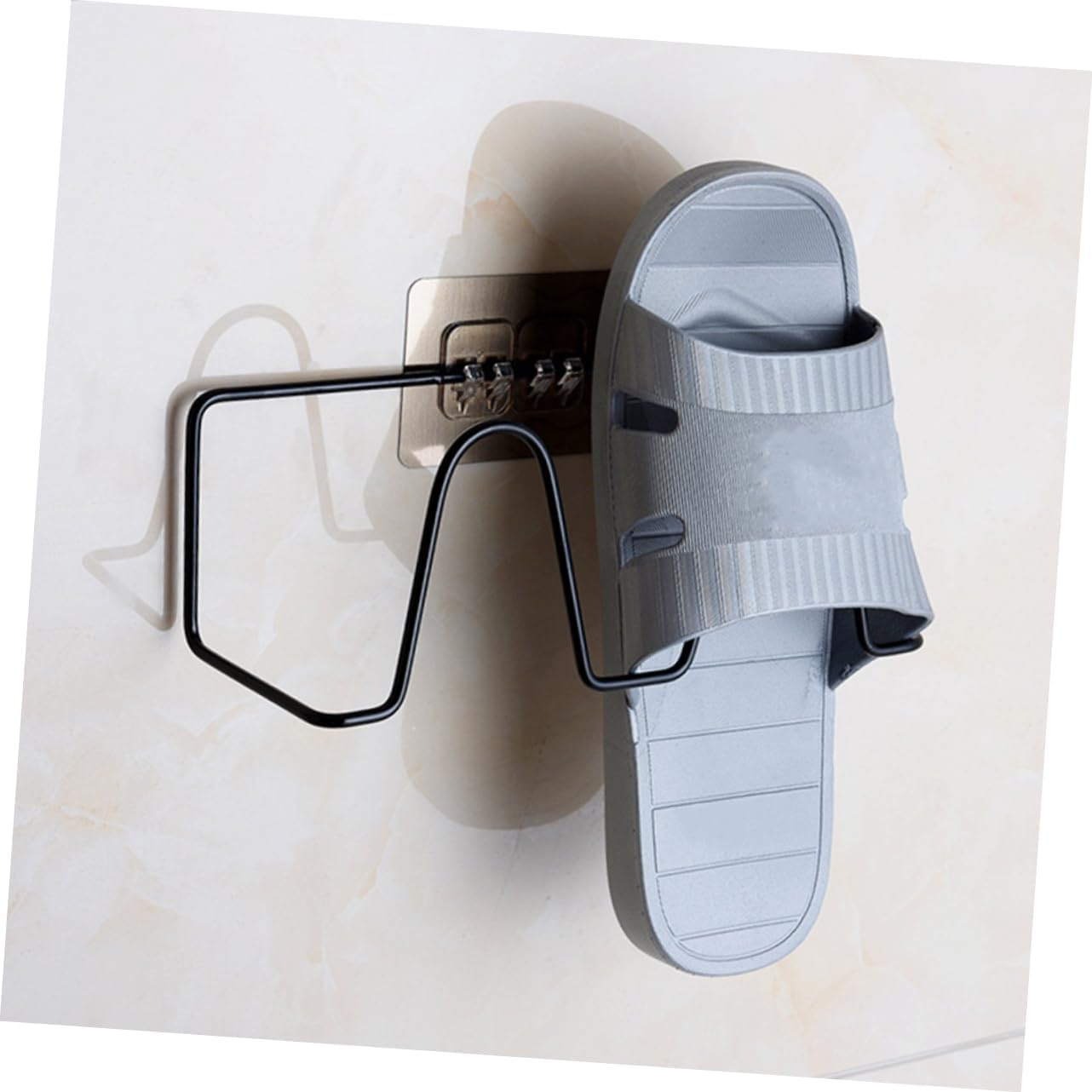 2pcs Wall-Mounted Shoe Rack - No Drilling, Easy Installation Slippers Storage Shelf for Entryway & Bedroom - Space-Saving Organizer with Strong Adhesive Design