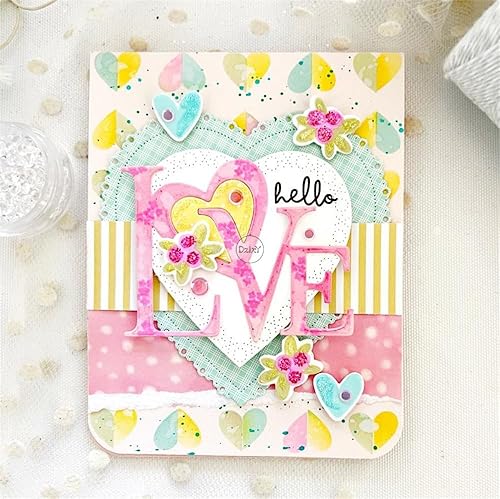 Vista 9 de DzIxY Happy Birthday Abrazos Palabras Troqueles de corte de metal para hacer tarjetas, kit de papel de relieve, troquelados, plantillas de máquina 14