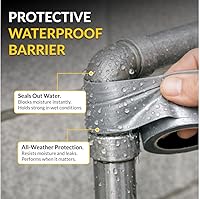 Vista 4 de Brixwell Cinta adhesiva resistente de 1.88 pulgadas x 60 yardas, color gris, rollo adhesivo impermeable con respaldo de malla de algodón reforzado