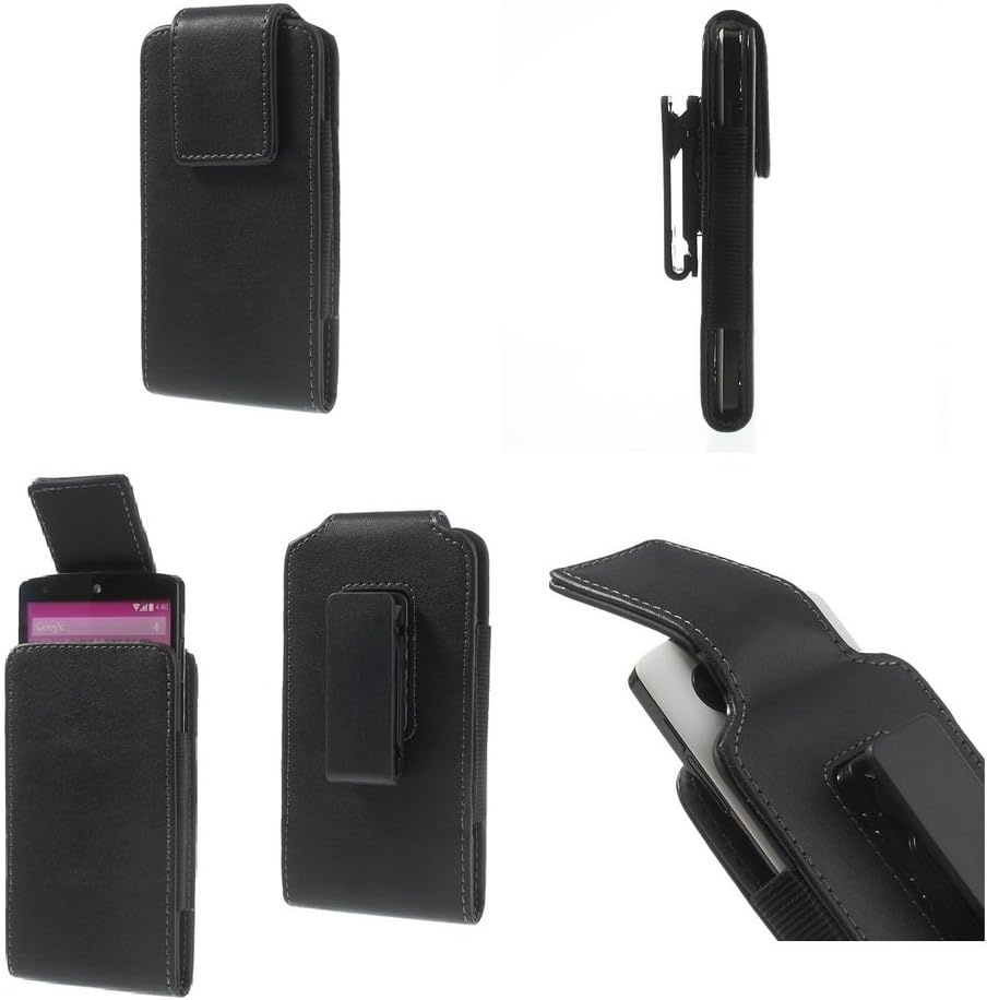 DFV mobileMagnetic leather holster case belt clip rotary 360 for IJOY ICALL 350 DUAL CORE 3,5" - Black