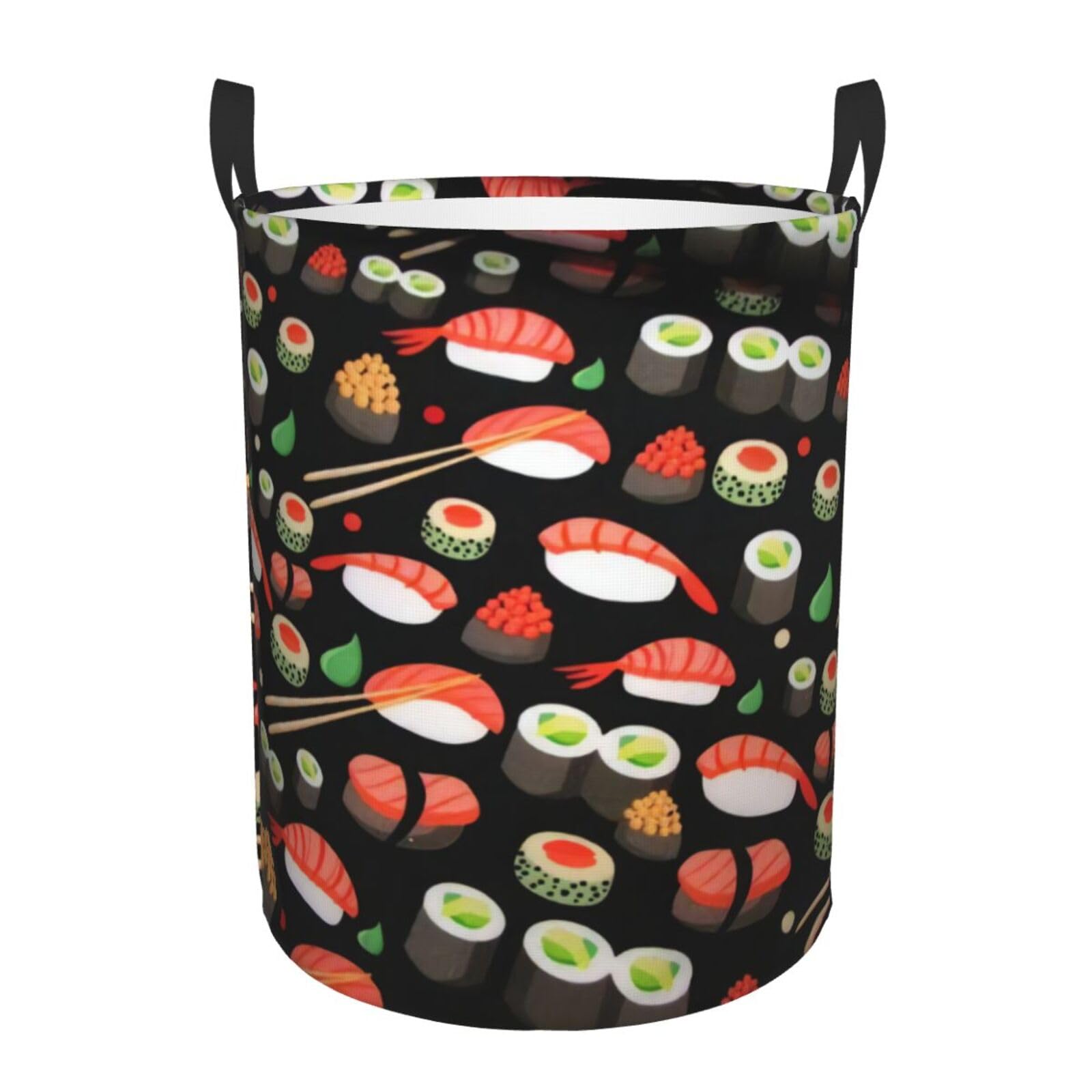 S Circular Hamper Japanese sushi shrimp Print for Dirty Clothes