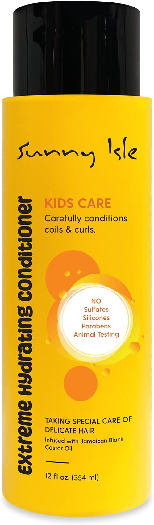Kids Care Extreme Hydrating Conditioner 12oz | Gentle Care Coils, Waves & Curls | Jamaican Black Castor Oil Infused | Sulfate & Paraben FREE
