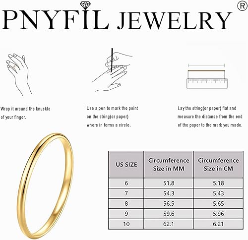 Miniatura 6 de Juego de 6 anillos de acero inoxidable, delicados anillos de oro, anillos para nudillos y más, anillos delicados de oro y plata que no se deslustran