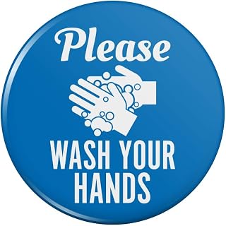 Please Wash Your Hands Kitchen Refrigerator Locker Button Magnet