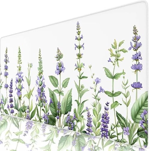 Alfombrilla Ratón XXL 80x30 cm Lavanda Mouse Pad Gaming Planta Protector Escritorio, Precisión Velocidad Mejorada, Antideslizante Mousepad Superficie para Teclado, Jugadores, Accesorios Gaming H0-874