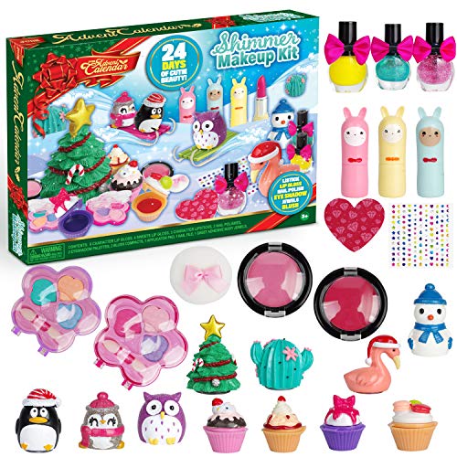JOYIN 2023 Advent Calendar Kids Christmas 24 Days Countdown Calendar Toys for Girls with Little Figures Make Up Set for Kids Christmas Party Favor Gifts