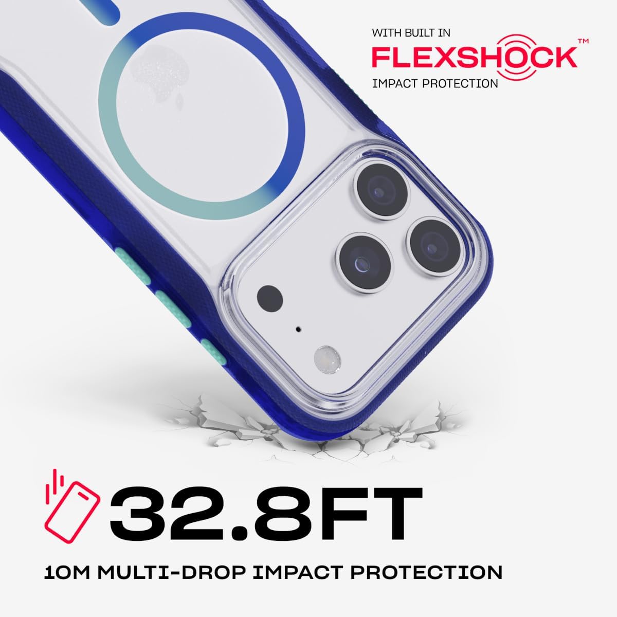 Tech21 iPhone 17 Pro EvoPro with MagSafe Electric Blue/Jelly Mint