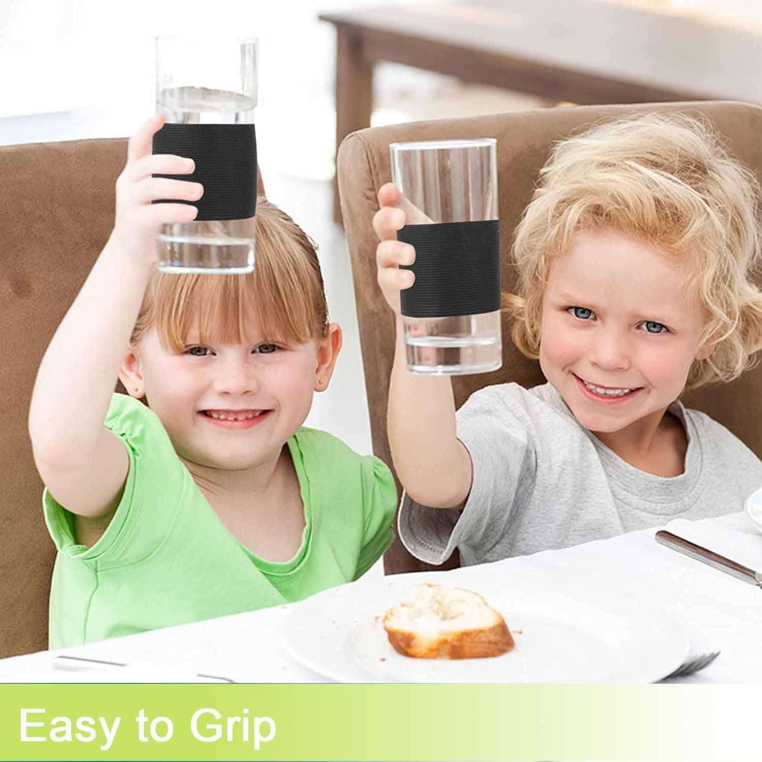 10 PACK Heat-resistant Silicone Nonslip Coffee Cup Reusable Glass Bottle Mug Cup Sleeve for Hot Drinks
