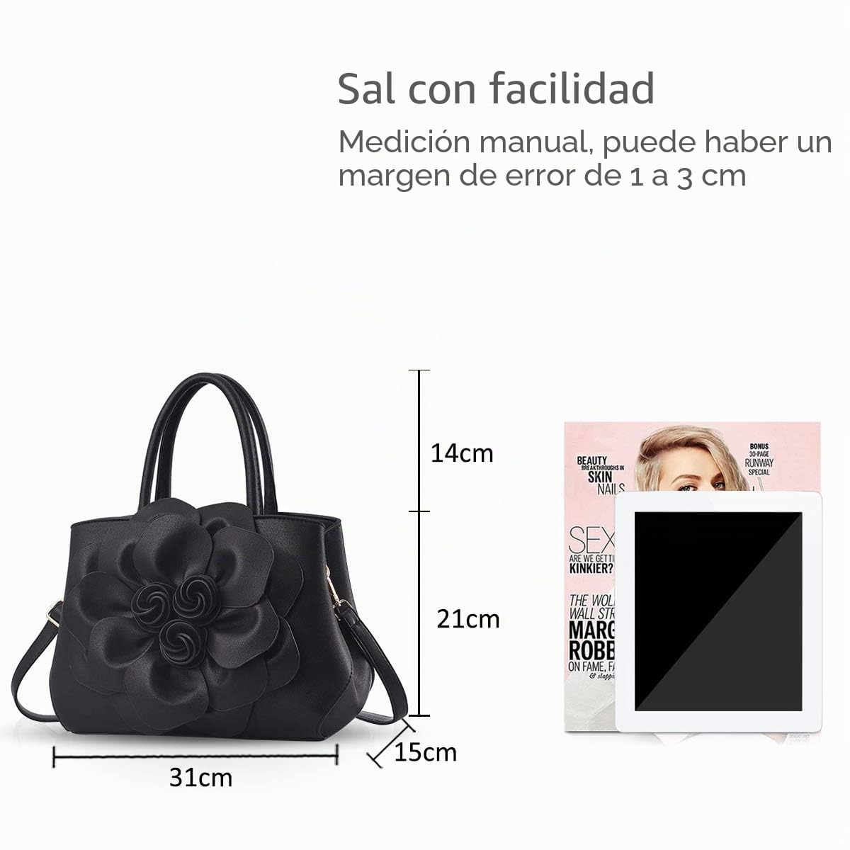 NICOLE & DORIS Stylish Handbags for Women Flower Top Handle Handbags Designer Shoulder Bag PU Leather Crossbody Bag Pretty Bag