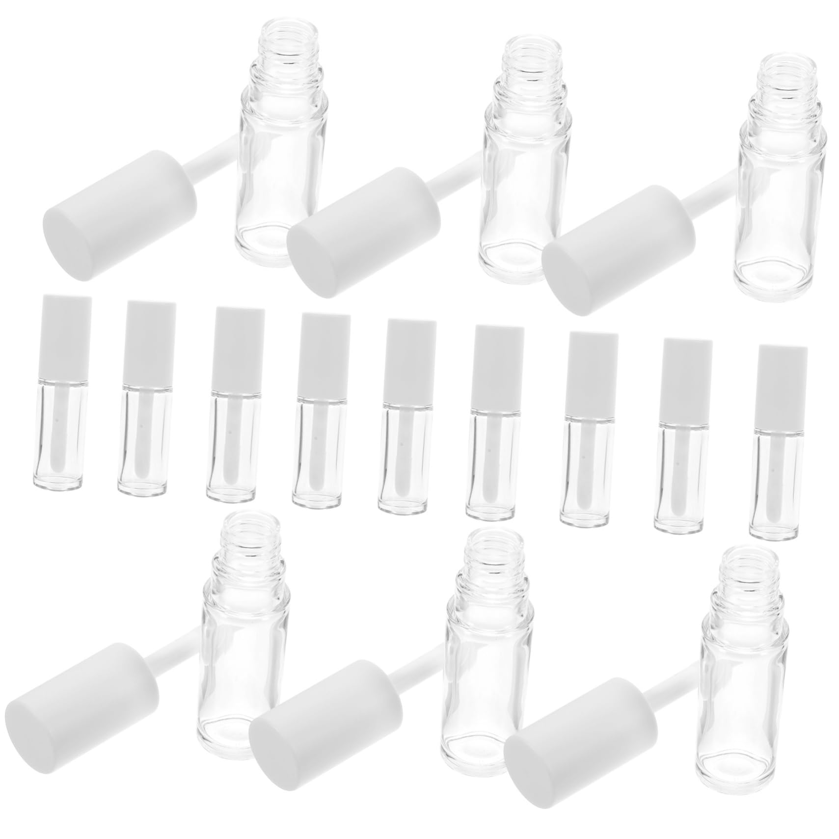 Tube de Gloss Rechargeable 10ml Petg, Lot de 15 avec Baguettes