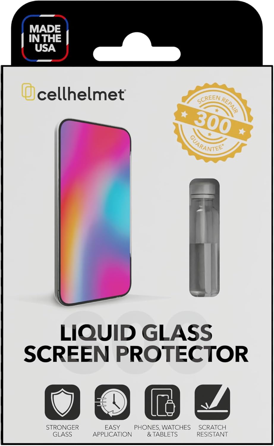 cellhelmet Liquid Glass Wipe On Extreme Glass Protection | $300 Repair Protection Guarantee | Scratch & Shatter Protection | Universal Glass Screen Protector for Phones and Smart Watches