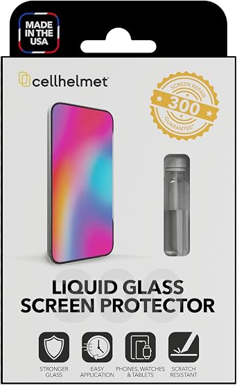 cellhelmet Liquid Glass Wipe On Extreme Glass Protection | $300 Repair Protection Guarantee | Scratch & Shatter Protection | Universal Glass Screen Protector for Phones and Smart Watches