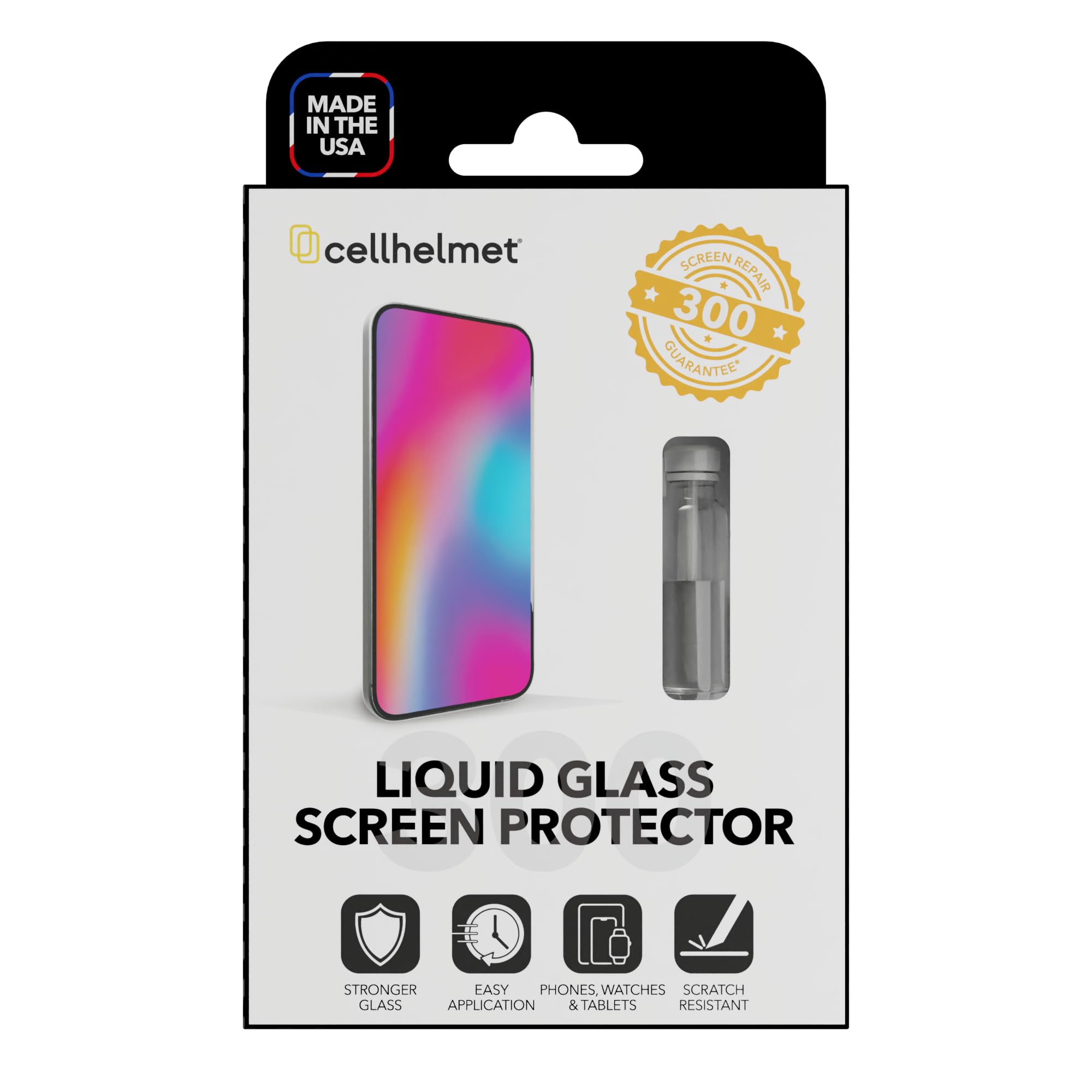 cellhelmet Liquid Glass Wipe On Extreme Glass Protection | $300 Repair Protection Guarantee | Scratch & Shatter Protection | Universal Glass Screen