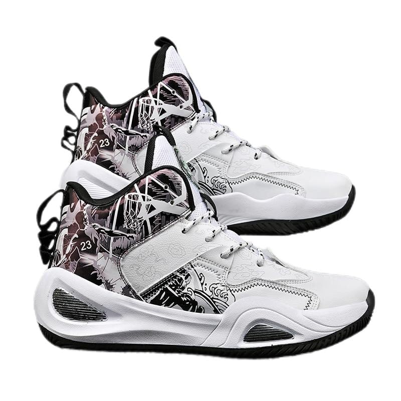 Chaussures de basket hommes blanches et noires SOLASTRLDE 39