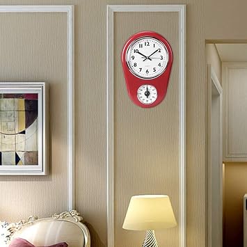 Retro Wall Clock, Kitchen Wall Clocks, Vintage Wall Clock Big Watch Hanging Clock, Kitchen Timer Wall Clock Kitchen for Living Room Bedroom