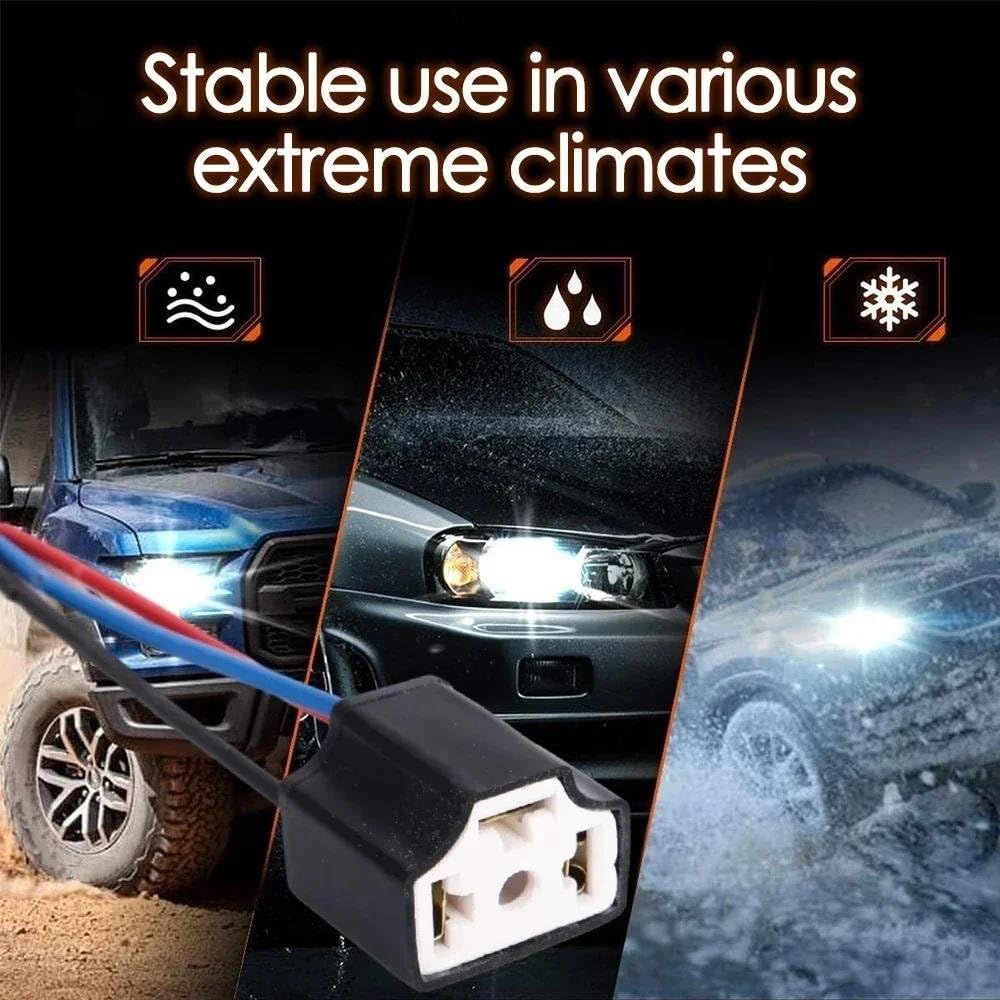 Portalámparas De Cerámica De 3 Orificios Para Bombillas H4 De Coche Conector Para Faros Delanteros Accesorios Para Luces De Coche (2/4/6/10 Unidades)(10pcs)